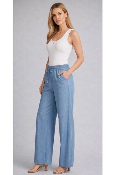 OnPelin jeans KOT BOL PAÇA PANTOLON (TENSEL KUMAŞ)