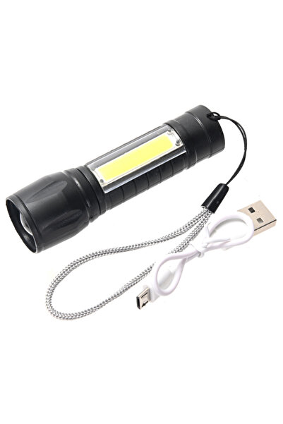 Lawazim Mini LED Flashlight - USB Rechargeable Dual Light with Front LED and ...