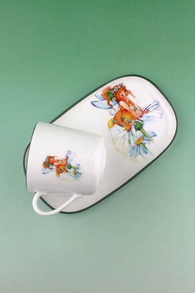 Bursa Porselen Dekor Orange Fairy Porcelain Mug Set with Presentation Box