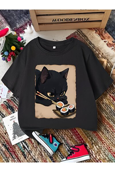 PixelWear تي شيرت كبير الحجم للأطفال من سوشي كات