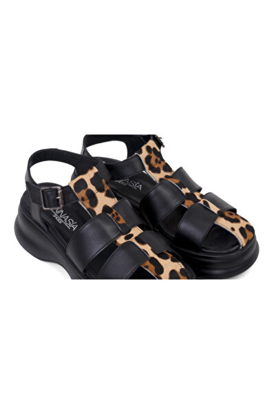 ANNASIA SHOES JULIA Sandals - Black Leather