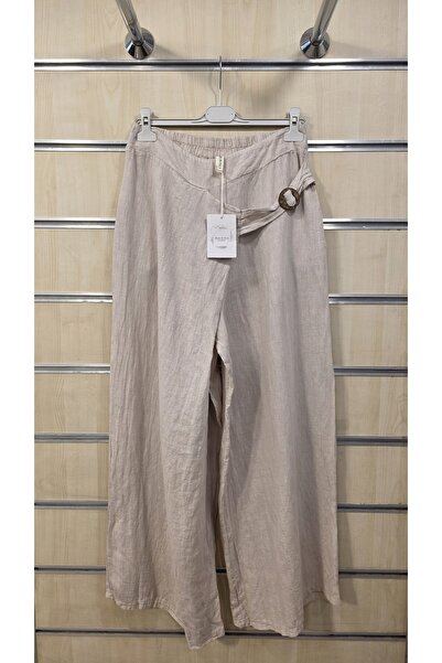 Park Moda Italian Linen Trousers with Belt Buckle