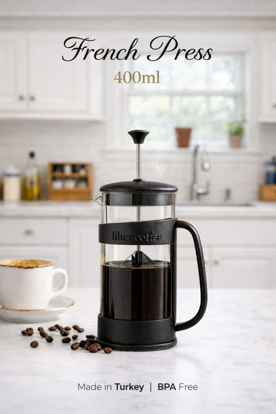 GENCHOME HOMEWARE French Press 400 ml – Filtre Kahve & Bitki Çayı Demliği, BP...