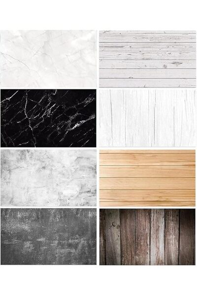 Al Raied ARS® (Pack of 4) Double Sided Vinyl Photography Backdrop for Food, P...