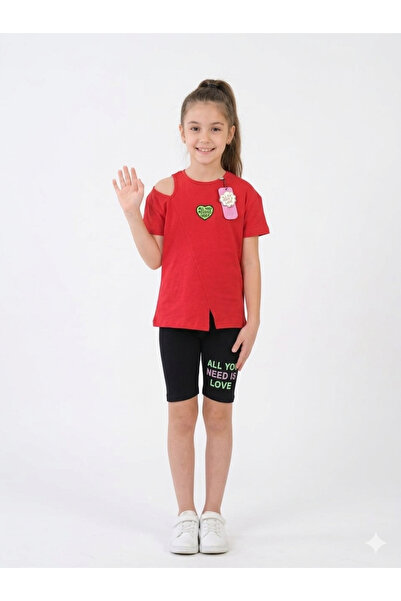 MİNİSHOOW Summer Girls' Top and Bottom Set