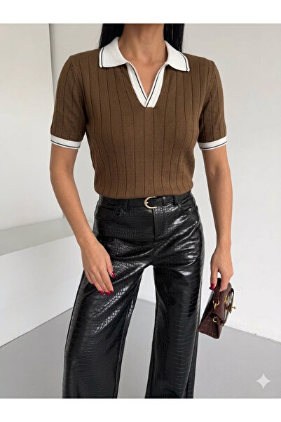 Buteks 100% βαμβακερό Unisex κοντομάνικο μπλουζάκι με ρίγες στο γιακά και κλα...