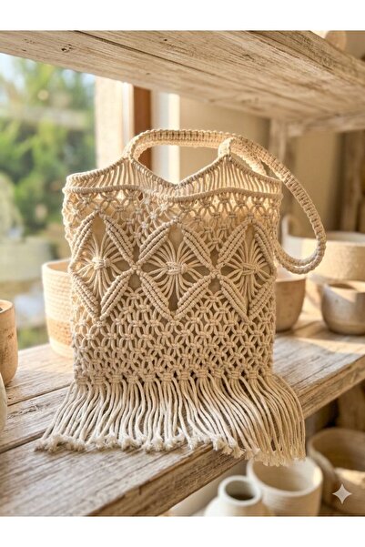Axesoire NWC-1064 Μπεζ ελαστική επενδυμένη χειροποίητη πλεκτή ψάθινη τσάντα 3...