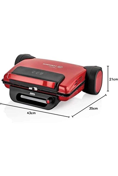 KORKMAZ Korkmaz Tostema Midi Toaster A810-04, 1800W Sandwich and Grill Maker, 4 Slice Capacity