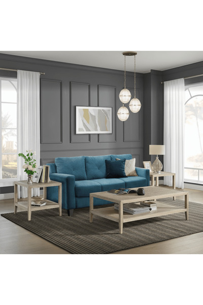 Roots Furniture Whitewashed Oak Wood SideTable