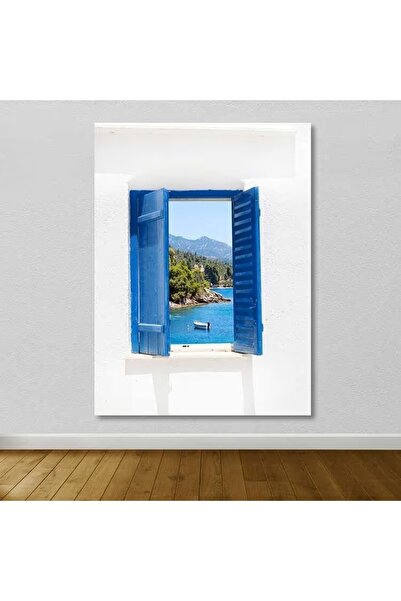 OEM Tablou decorativ Re-Bloom, model fereastră, lemn/pânză, multicolor, 70 x ...