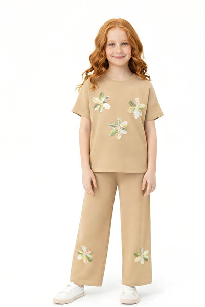 MODANINO Girl's Wrinkled Fabric Top and Bottom Set 3-12 Years 12568