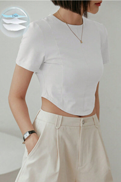 Tarz Cool Women's Crop T-Shirt Slim Fit Basic Short Sleeve Summer Stylish Top