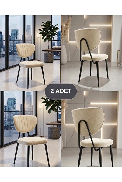 ÖZCAN METAL 2 Adet Krom Metal Ayak Kelebek Mutfak Salon Sandalyesi Kafe Resto...