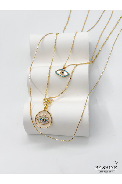 Be shine accessories 18K Çelik 3'lü Kolye Kombin (70cm-60cm-50cm)