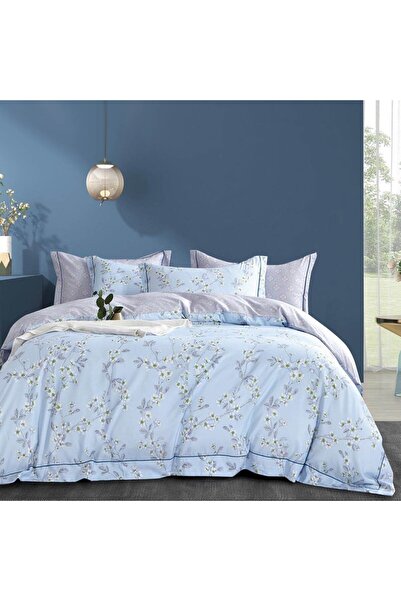 Ferrucci Frochi Light Blue Multicolor Print Duvet Set King, Double 6 Piece Set