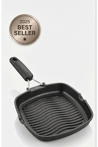 korkmaz züccaciye Korkmaz Fine-Cast Practical Grill Pan, 28 x 28 cm Cast Alum...