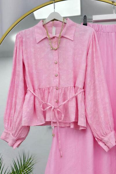 VOLT CLOTHİNG Jacquard Patterned Jacket and Skirt Set