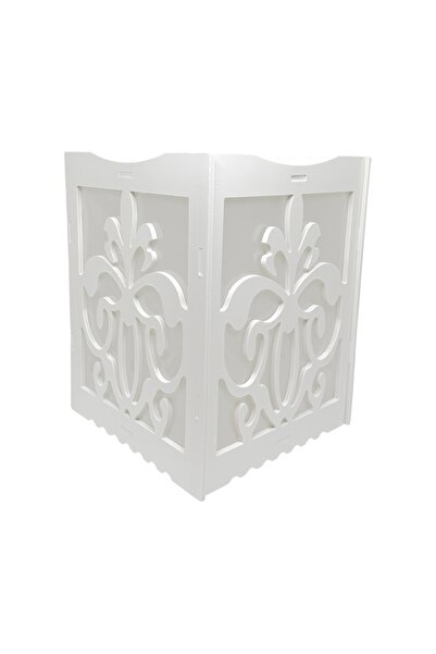 AFO Square Decorative Figurine with Oriental Pattern White