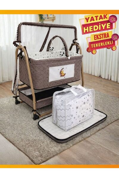 modabebekler Anne Yanı Beşik Yatak Hediyeli Sallanır ve Sabitleyici Özellikli...