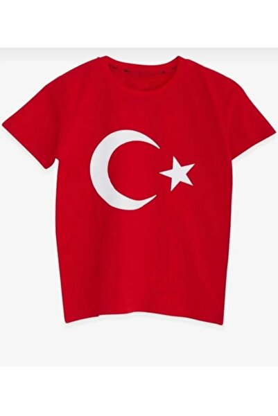 Kids Καλοκαιρινό κόκκινο μπλουζάκι με φεγγάρι και αστέρια