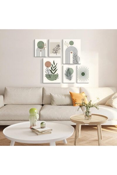 Al Raied ARS® Abstract Wall Art for Living Room Boho Minimalist Botanical Fra...