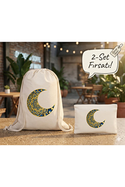 Boom town Cloth Backpack, Wallet Set of 2