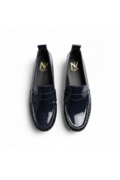 NE&VE SHOES Μπλε ναυτικό λουστρίνι χωρίς επένδυση, εύκαμπτο γυναικείο καθημερ...