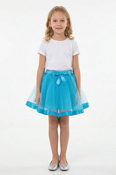 kinderos Girl's Tutu Skirt with Bow and Elastic Waist - 26Y 0950