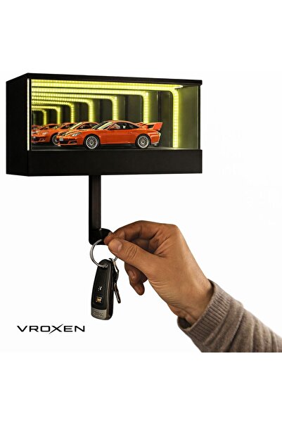 VROXEN Led Sensörlü Sonsuzluk Garaj Anahtarlık, Infinity Mirror Koleksiyon Standı (1:32-1:43-1:64) Uyumlu