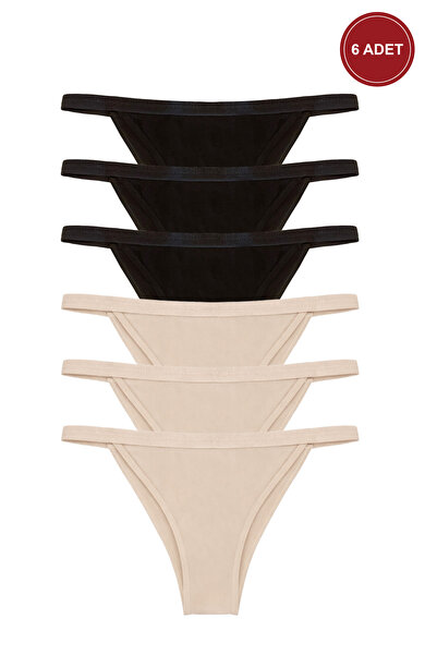 koza iç giyim Women's 6-Piece Soft Textured Viscose Panties