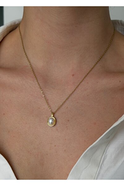 KİLİGİSTANBUL ÇELİK GOLD, MİNİMAL İNCİ KOLYE 45 CM (+5 cm uzatma)