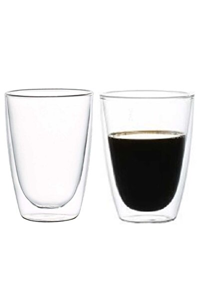 Crystal Drops Double Wall Borosilicate Glass Cup, 270 ml, 2 pcs