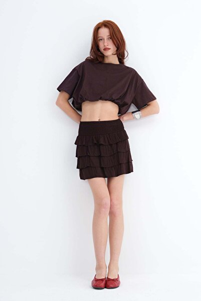 Addax Fusta mini cu volane E17027-L1