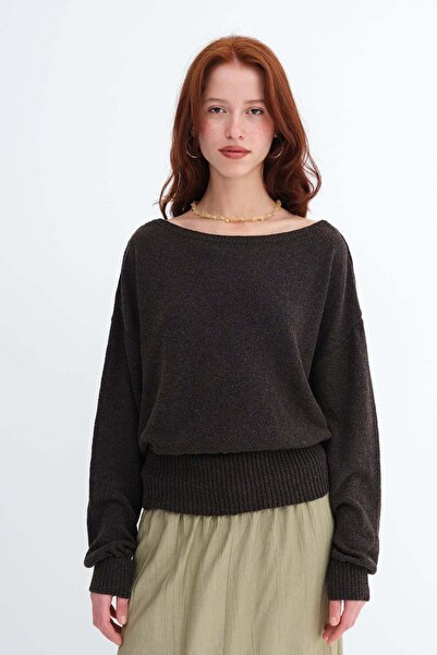 Addax Boat Neck Knitwear Sweater K10349