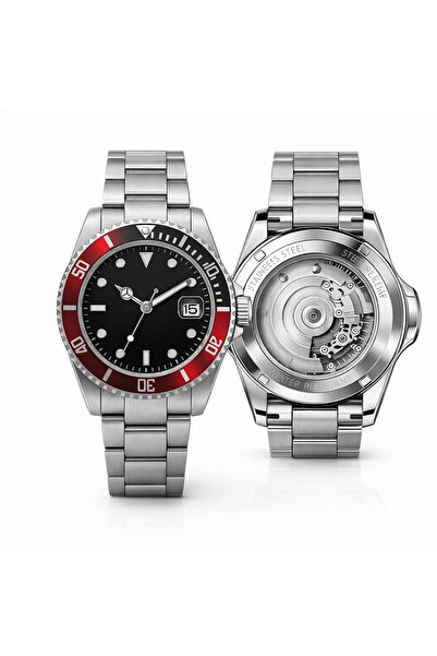 Rodium Men's Wristwatch Glass Cover Metal Calendar Stainless Non-Tarnish