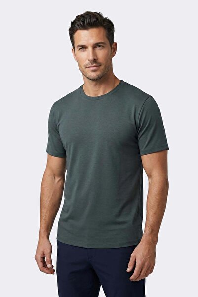 Uki HAKİ Modal Bisiklet Yaka T-shirt