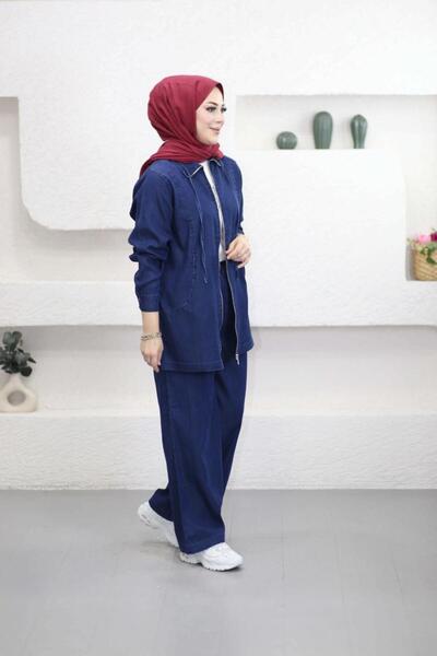 Suede Style 5908 - Comfortable Casual Thin Soft Denim Women's Jacket and Pant...