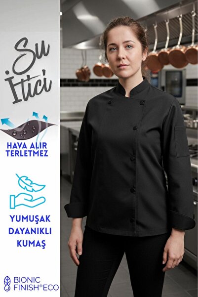 Monki Haus Leke Tutmaz Kadın Şef Ceketi Aşçı Ceketi Aşçı Gömleği Şef Forması ...