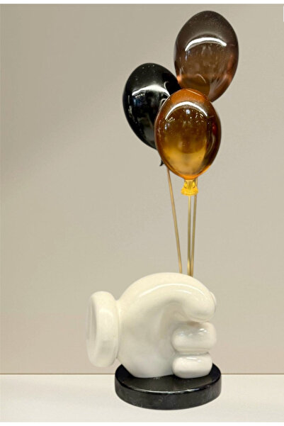 Mioletti Mickey Eli Reçine Amber Füme Balon Demeti Obje