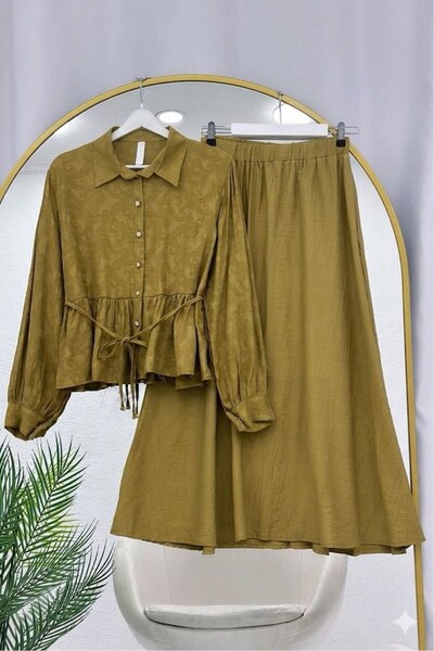 modasindoma Γυναικείο σετ με σχέδια ζακάρ - Πράσινο