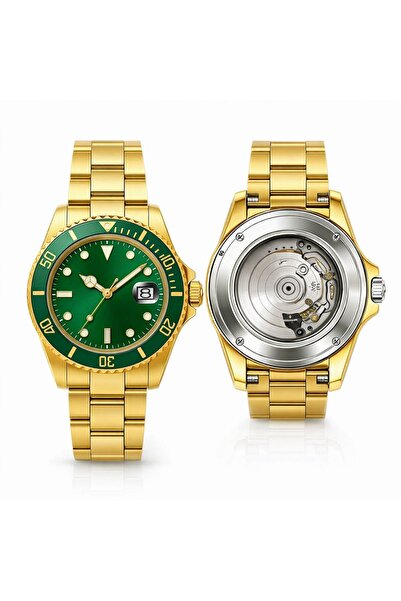 Rodium Men's Wristwatch Glass Cover Metal Calendar Stainless Non-Tarnish