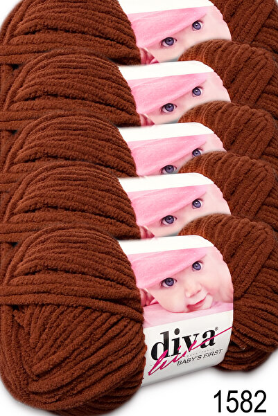 Diva İplik Babys First Velvet Yarn (5X100Gr.) - 1582 - Cinnamon