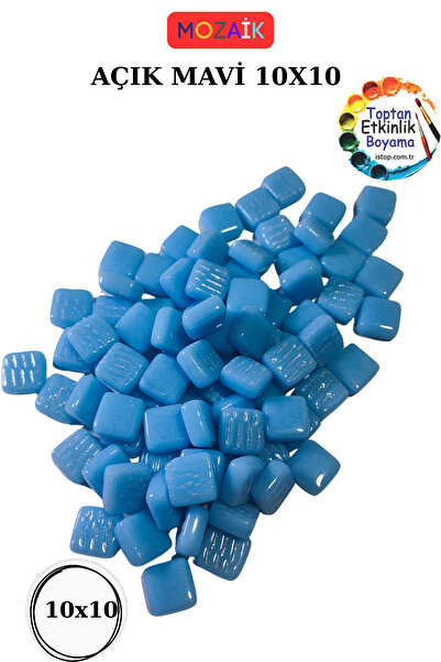 toptanetkinlikboyama 100 Gram Açık Mavi Rengi Mozaik Taş – 10X10 mm | Mozaik ...