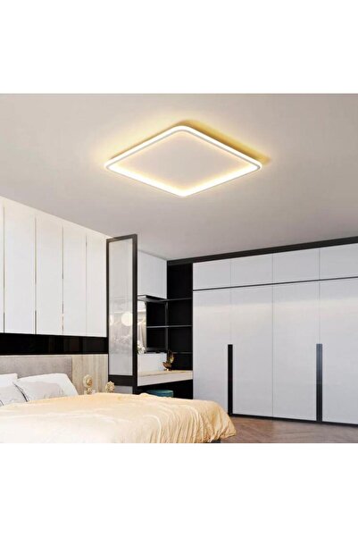Monolux 60*60CM İÇE VE DIŞA IŞIK LED AVİZE PLAFONYER ESKİTME GOLD-RAL1950 SAR...