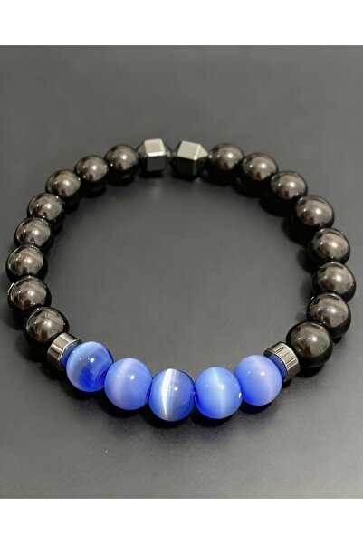 nss sky rock Onyx Hematite Quartz Bracelet Laser Engraved Detailed Natural St...