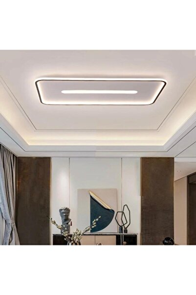 Monolux 60*90CM İÇ DIŞ VE ORTA IŞIK LED AVİZE PLAFONYER SİYAH-RAL9005 SOĞUK B...