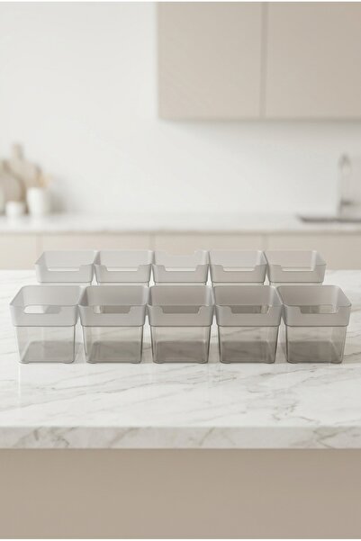 ZURİ DESİGN مجموعة منظمات الثلاجة بلون أنثراسايت مكونة من 10 قطع - منظم مطبخ ...