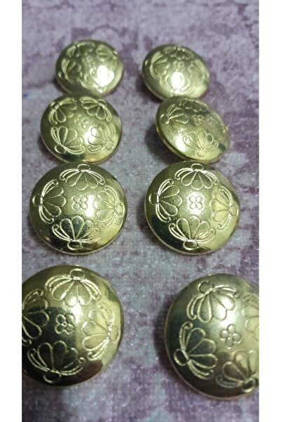 ILCARE Gold Plated Metal Button 37 Size 24 mm 8 Pieces