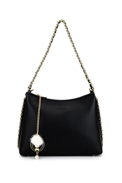 Tamer Tanca Women's Faux Leather Black Shoulder Bag