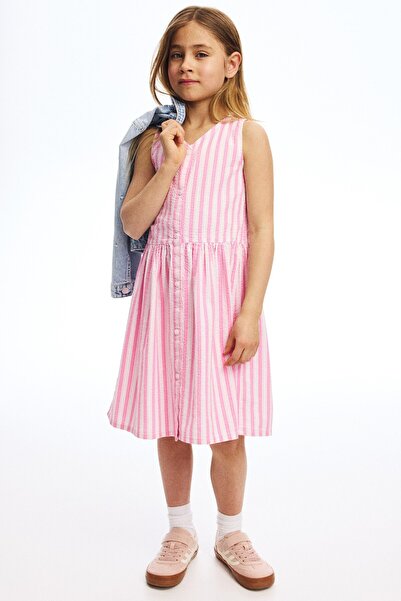 H&M Desenli Gofre Elbise